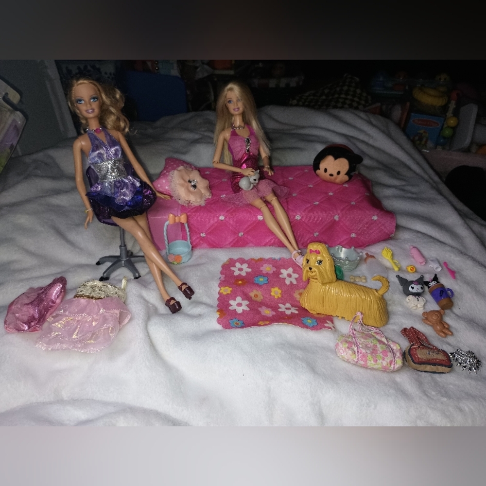 Y2K Glam Barbie Doll Bedroom 2 Doll Set